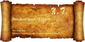 Neuberger Tibor névjegykártya